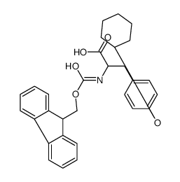 3-(4-cyclohexyloxyphenyl)-2-(9H-fluoren-9-ylmethoxycarbonylamino)propanoic acid结构式