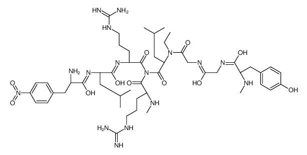 dynorphin A ethylamide (1-8), N-methyl-Tyr(1)-4-nitro-Phe(4)-N-methyl-Arg(7)-Leu(8)- structure