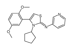 3-cyclopentyl-4-(2,5-dimethoxyphenyl)-N-pyridin-3-yl-1,3-thiazol-2-imine Structure