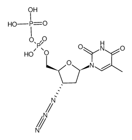 3'-azido-3'-deoxythymidine 5'-diphosphate structure