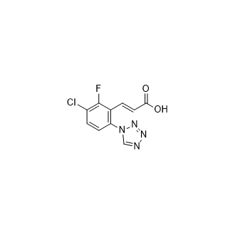 (E)-3-(3-Chloro-2-fluoro-6-(1H-tetrazol-1-yl)phenyl)acrylic acid structure