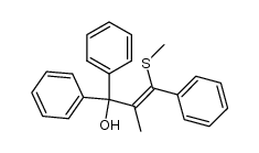 (Z)-2-methyl-3-(methylthio)-1,1,3-triphenylprop-2-en-1-ol结构式