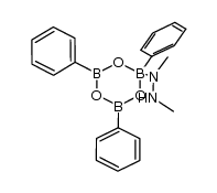 B-triphenylboroxine N,N'-dimethylhydrazine complex Structure