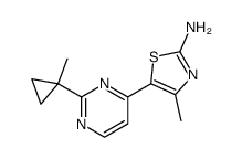 4-methyl-5-[2-(1-methyl-cyclopropyl)-pyrimidin-4-yl]-thiazol-2-ylamine结构式