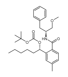 tert-butyl (1S)-1-(2-{[(2S)-1-methoxy-3-phenylpropan-2-yl]carbamoyl}-5-methylphenyl)hexyl carbonate Structure