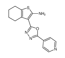 2-amino-3-(2-<4'-pyridyl>oxadiazol-5-yl)-4,5,6,7-tetrhydrobenzothiophene Structure