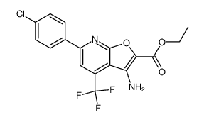 ETHYL 3-AMINO-6-(4-CHLOROPHENYL)-4-(TRIFLUOROMETHYL)FURO[2,3-B]PYRIDINE-2-CARBOXYLATE结构式