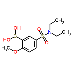 (5-(N,N-二乙基氨磺酰)-2-甲氧苯基)硼酸结构式