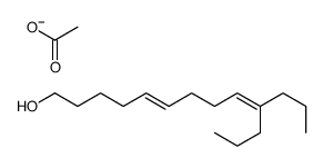 10-Propyl-5,9-tridecadien-1-ol acetate structure