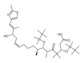 (3S,6R,7S,8S,12Z,15S,16E)-3,7-bis(tert-butyldimethylsilyloxy)-15-hydroxy-4,4,6,8,16-pentamethyl-17-(2-methyl-1,3-thiazol-4-yl)-5-oxo-heptadeca-12,16-dienoic acid结构式