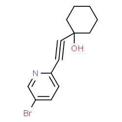 5-bromo-2-[2-(1-hydroxycyclohexyl)ethynyl]pyridine Structure