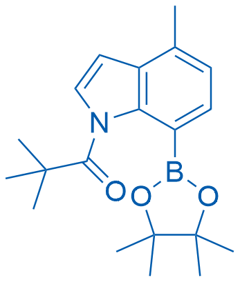 2,2-Dimethyl-1-(4-methyl-7-(4,4,5,5-tetramethyl-1,3,2-dioxaborolan-2-yl)-1H-indol-1-yl)propan-1-one picture