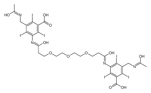 3-(acetamidomethyl)-5-[3-[2-[2-[3-[3-(acetamidomethyl)-5-carboxy-2,4,6-triiodoanilino]-3-oxopropoxy]ethoxy]ethoxy]propanoylamino]-2,4,6-triiodobenzoic acid Structure