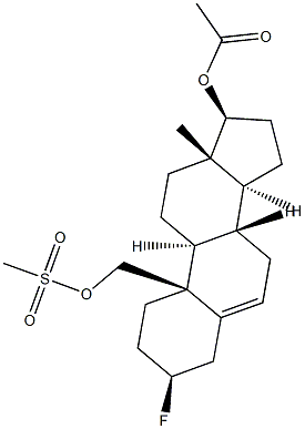 3β-Fluoroandrost-5-ene-17β,19-diol 17-acetate 19-methanesulfonate结构式