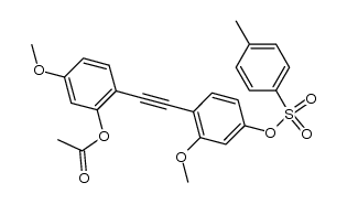 2-Acetoxy-2',4-dimethoxy-4'-(tosyloxy)diphenylacetylene结构式