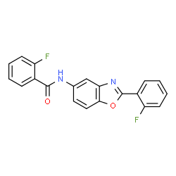 2-Fluoro-N-[2-(2-fluorophenyl)-1,3-benzoxazol-5-yl]benzamide结构式