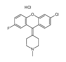 4-(6-chloro-2-fluoro-9-xanthenylidene)-1-methylpiperidine hydrochloride结构式