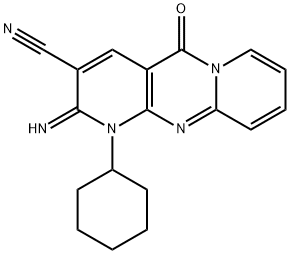 7-Cyclohexyl-6-imino-2-oxo-1,7,9-triazatricyclo[8.4.0.03,8]tetradeca-3(8),4,9,11,13-pentaene-5-carbonitrile Structure