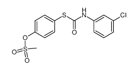 Methanesulfonic acid 4-(3-chloro-phenylcarbamoylsulfanyl)-phenyl ester Structure