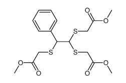 (2,2-Bis-methoxycarbonylmethylsulfanyl-1-phenyl-ethylsulfanyl)-acetic acid methyl ester Structure