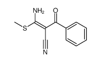 (E)-3-Amino-2-benzoyl-3-methylsulfanyl-acrylonitrile结构式