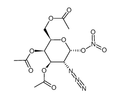 peracetylated α-glycosyl nitrate 2-azido-2-deoxy-D-galactopyranose Structure