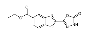 5-carbethoxy-2-(2-oxo-3H-1,3,4-oxadiazole-5-yl)benzoxazole结构式