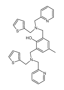 4-methyl-2,6-bis[[(2-methylpyridyl)(2-methylthiophenyl)amino]methyl]phenol Structure