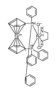 Ruthenium, [1,1'-bis(diphenylphosphino-κP)ferrocene]dichloro(1,2-ethanediamine-κN1,κN2)-, (OC-6-12) Structure