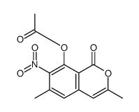 (3,6-dimethyl-7-nitro-1-oxoisochromen-8-yl) acetate Structure