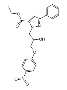 2-[2-Hydroxy-3-(4-nitro-phenoxy)-propyl]-5-phenyl-2H-pyrazole-3-carboxylic acid ethyl ester结构式