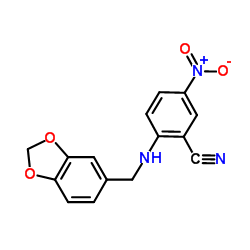 2-[(1,3-Benzodioxol-5-ylmethyl)amino]-5-nitrobenzonitrile结构式