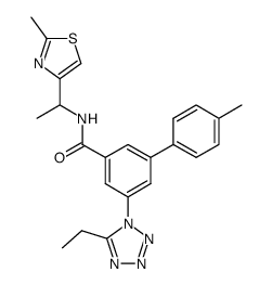 5-(5-ethyltetrazol-1-yl)-4′-methylbiphenyl-3-carboxylic acid [1-(2-methylthiazol-4-yl)ethyl]amide结构式