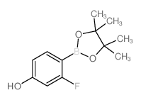 3-氟-4-(4,4,5,5-四甲基-1,3,2-二氧杂硼烷-2-基)苯酚结构式