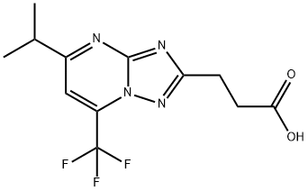 3-[5-isopropyl-7-(trifluoromethyl)[1,2,4]triazolo[1,5-a]pyrimidin-2-yl]propanoic acid Structure