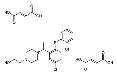 (Z)-but-2-enedioic acid,2-[4-[1-[5-chloro-2-(2-chlorophenyl)sulfanylphenyl]ethyl]piperazin-1-yl]ethanol结构式