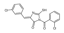 (5Z)-3-(2-chlorobenzoyl)-5-[(3-chlorophenyl)methylidene]-2-sulfanylideneimidazolidin-4-one Structure