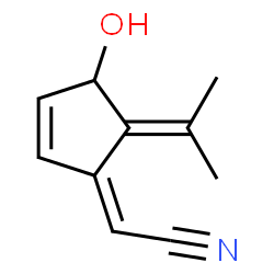 Acetonitrile, [4-hydroxy-5-(1-methylethylidene)-2-cyclopenten-1-ylidene]- (9CI) Structure