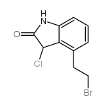 4-(2-溴乙基)-3-氯-1,3-二氢-2H-吲哚-2-星空app结构式