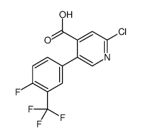 2-chloro-5-[4-fluoro-3-(trifluoromethyl)phenyl]pyridine-4-carboxylic acid结构式