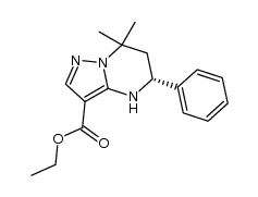 ethyl (5R)-7,7-dimethyl-5-phenyl-4,5,6,7-tetrahydropyrazolo[1,5-a]pyrimidine-3-carboxylate结构式