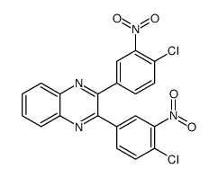 2,3-bis(4-chloro-3-nitrophenyl)quinoxaline Structure