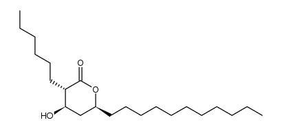 (3S,4R,6S)-3-Hexyl-3,4,5,6-tetrahydro-4-hydroxy-6-undecyl-2H-pyran-2-one Structure