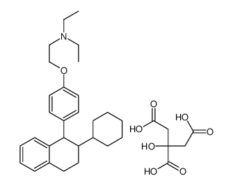 2-[4-(2-cyclohexyl-1,2,3,4-tetrahydronaphthalen-1-yl)phenoxy]-N,N-diethylethanamine,2-hydroxypropane-1,2,3-tricarboxylic acid结构式