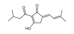 4-<3-Methyl-but-2-enyliden>-1-isovaleryl-cyclopent-1-en-2-ol-5-on Structure