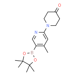 1-(4-Methyl-5-(4,4,5,5-tetramethyl-1,3,2-dioxaborolan-2-yl)pyridin-2-yl)piperidin-4-one结构式