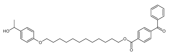 12-[4-(1-hydroxyethyl)phenoxy]dodecyl 4-benzoylbenzoate结构式