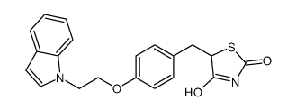 5-[[4-(2-indol-1-ylethoxy)phenyl]methyl]-1,3-thiazolidine-2,4-dione Structure