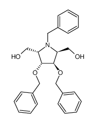 N-benzyl-3,4-di-O-benzyl-2,5-dideoxy-2,5-imino-L-iditol结构式