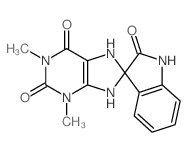 1',3'-dimethylspiro[1H-indole-3,8'-7,9-dihydropurine]-2,2',6'-trione结构式